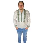 Fashion, accesorii si bijuterii - Barbati - Imbracaminte - Camasi barbati - Ie barbati CP26 alb/verde , marimea M - Infinity.ro
