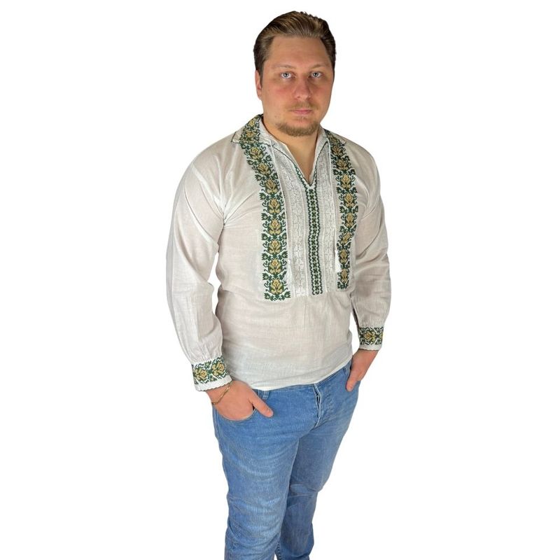Fashion, accesorii si bijuterii - Barbati - Imbracaminte - Camasi barbati - Ie barbati CP26 alb/verde , marimea M - Infinity.ro