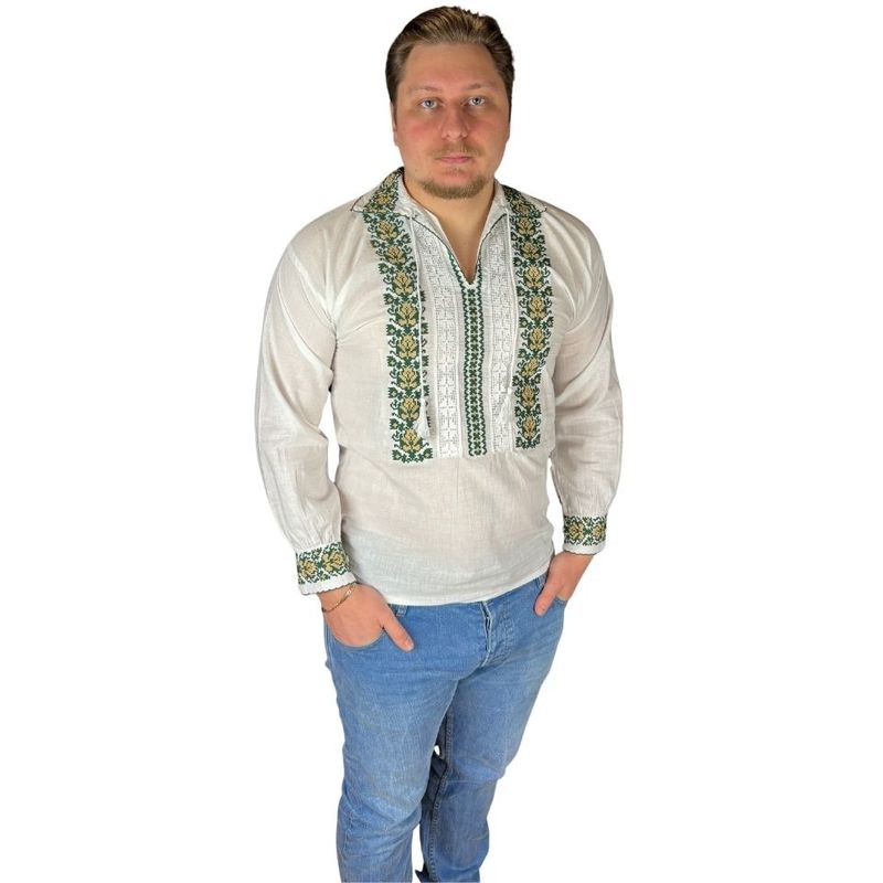 Fashion, accesorii si bijuterii - Barbati - Imbracaminte - Camasi barbati - Ie barbati CP26 alb/verde , marimea XL - Infinity.ro