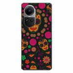 Laptop, Telefoane si Tablete - Telefoane mobile si accesorii - Accesorii Telefoane - Huse telefoane - Husa compatibila cu Oppo Reno10 5G Silicon Gel Tpu Model Halloween Floral Cranes Pattern - Infinity.ro