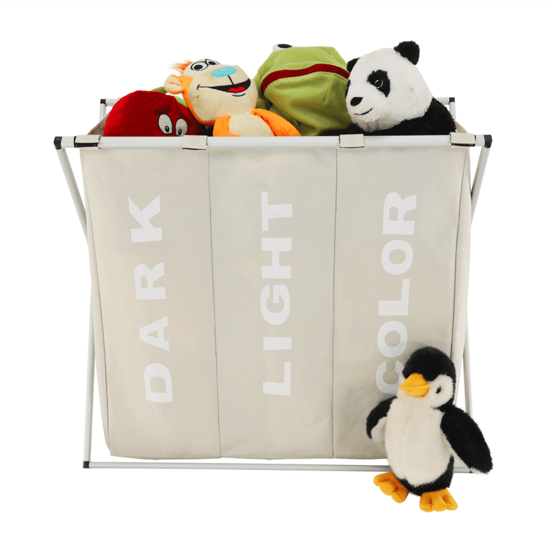 Market - Spalare si intretinere rufe - Uscatoare de rufe si accesorii - Cos de rufe din panza, gri-bej, LAUNDRY NEW TYP 3 - Infinity.ro