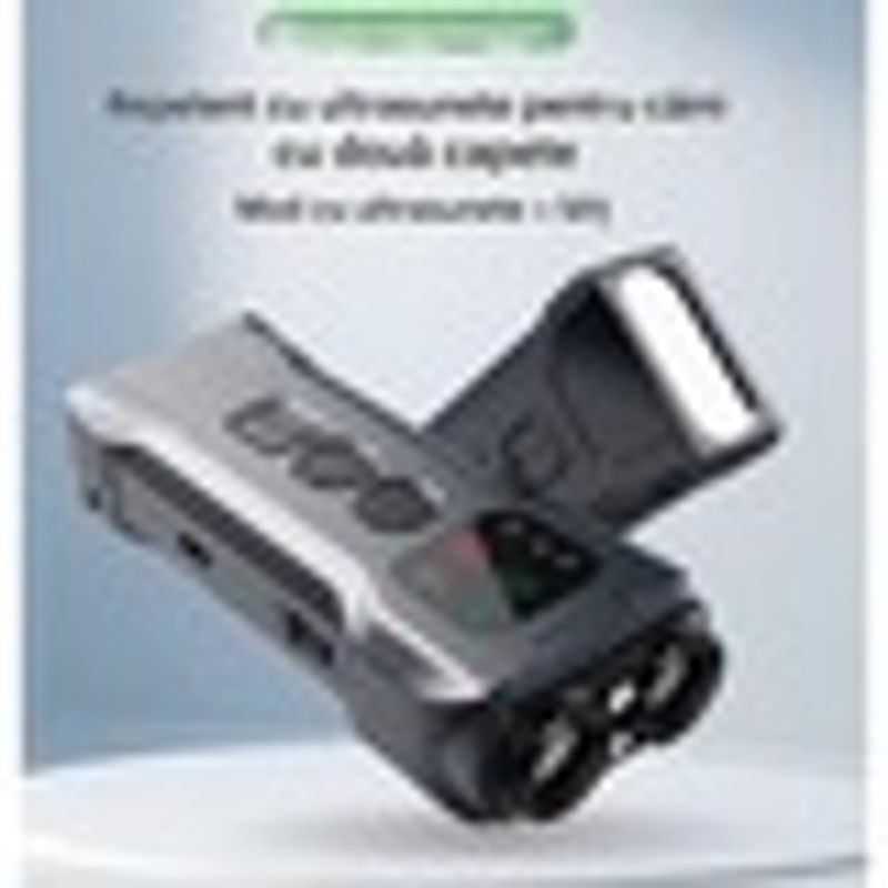 Petshop - Accesorii petshop - Dresaj animale - Dispozitiv calmare, Arvada PetPro P9, ultrasunete, lanterna, negru, 51.3x26.6x122.4mm - Infinity.ro