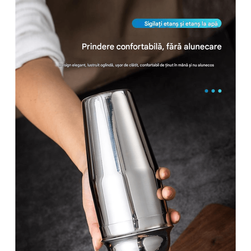 Casa si Gradina - Bucatarie si vesela - Accesorii bar - Shakere - Set Barman Arvada® ShakerPro, 23 Piese, Suport Acrilic, Shaker 700/600ml, Otel Inoxidabil, Kit Complet Preparare Bauturi - Infinity.ro