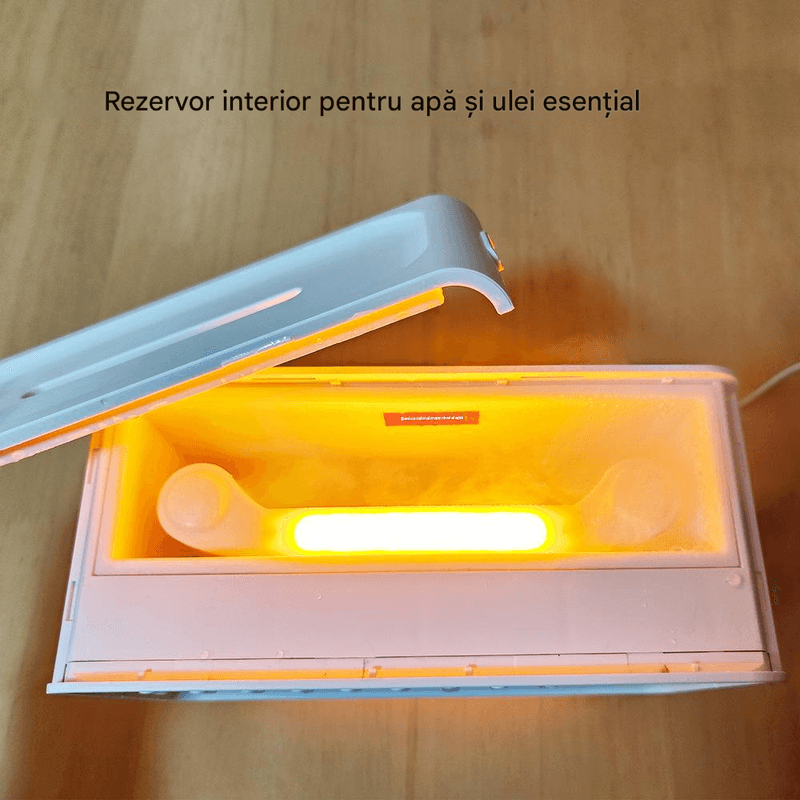 Casa si Gradina - Decoratiuni - Aromaterapie si lumanari - Difuzoare aromaterapie - Difuzor Aromaterapie Arvada Essence®, Bluetooth, Sunete Natura, 3 Niveluri Lumina, Temporizator, Adulti/Copii, Alb - Infinity.ro