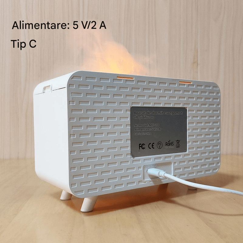 Casa si Gradina - Decoratiuni - Aromaterapie si lumanari - Difuzoare aromaterapie - Difuzor Aromaterapie Arvada Essence®, Bluetooth, Sunete Natura, 3 Niveluri Lumina, Temporizator, Adulti/Copii, Alb - Infinity.ro