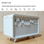 Casa si Gradina - Decoratiuni - Aromaterapie si lumanari - Difuzoare aromaterapie - Difuzor Aromaterapie Arvada Essence®, Bluetooth, Sunete Natura, 3 Niveluri Lumina, Temporizator, Adulti/Copii, Alb - Infinity.ro