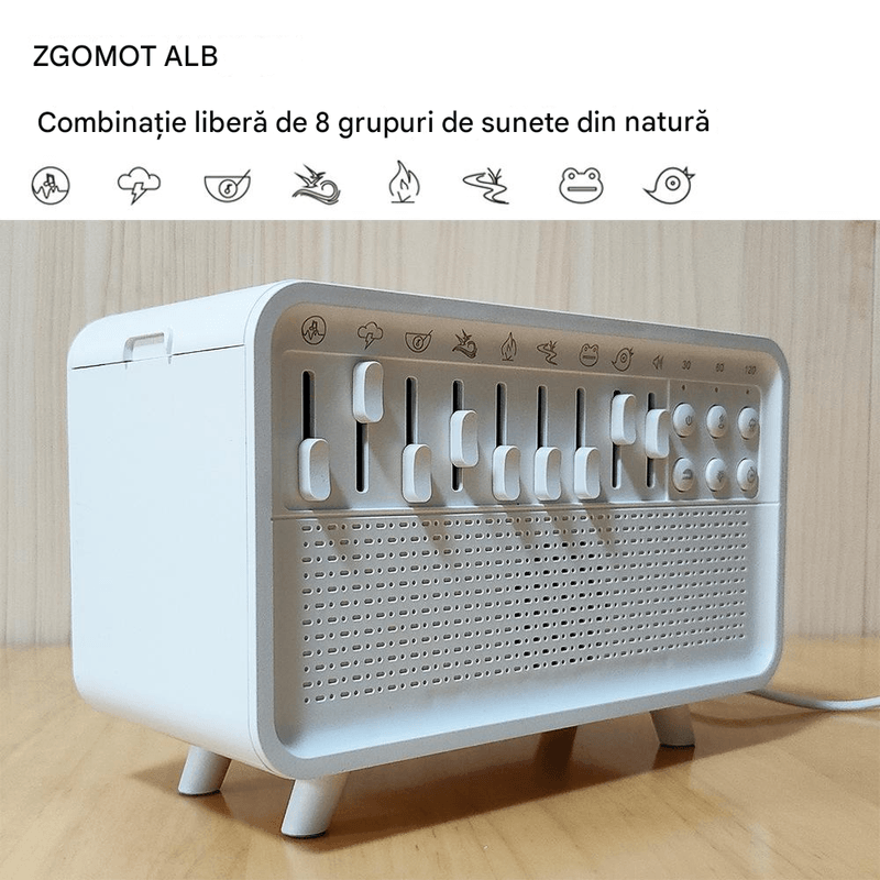 Casa si Gradina - Decoratiuni - Aromaterapie si lumanari - Difuzoare aromaterapie - Difuzor Aromaterapie Arvada Essence®, Bluetooth, Sunete Natura, 3 Niveluri Lumina, Temporizator, Adulti/Copii, Alb - Infinity.ro