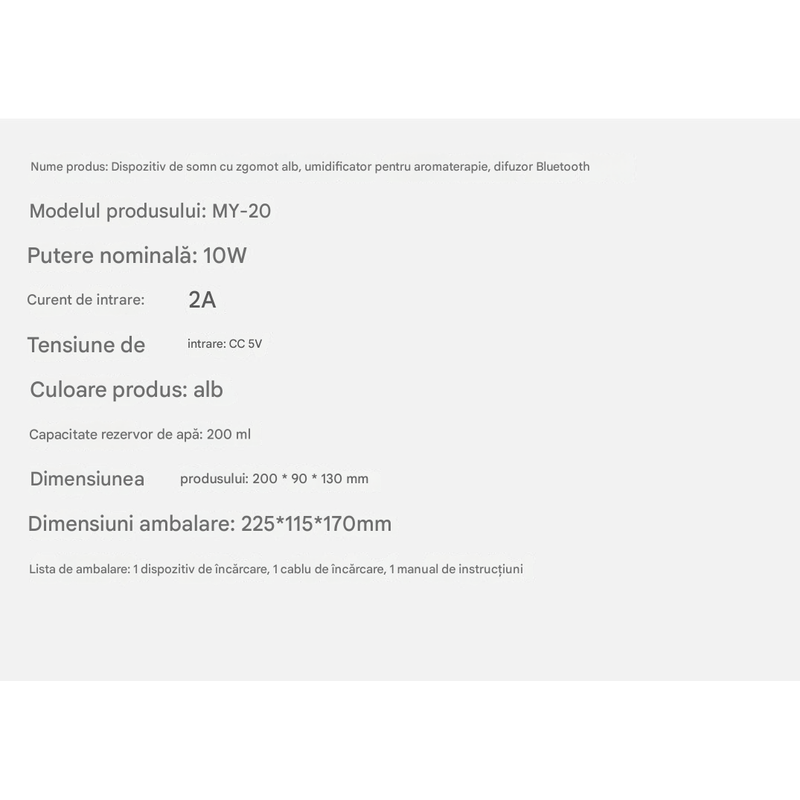 Casa si Gradina - Decoratiuni - Aromaterapie si lumanari - Difuzoare aromaterapie - Difuzor Aromaterapie Arvada Essence®, Bluetooth, Sunete Natura, 3 Niveluri Lumina, Temporizator, Adulti/Copii, Alb - Infinity.ro