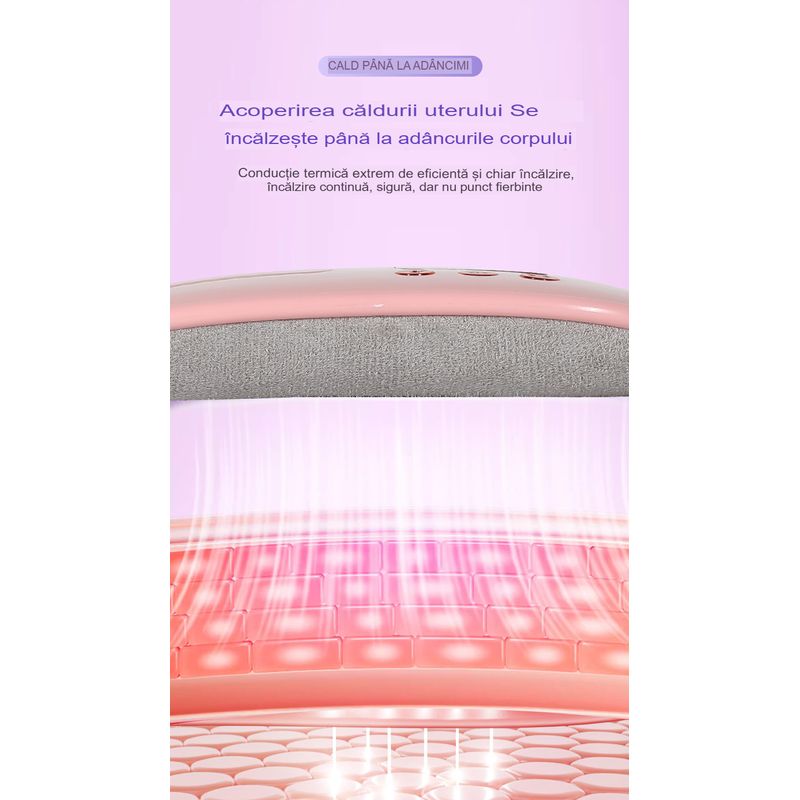 Ingrijire personala si Cosmetice - Sanatate si wellness - Articole wellness - Aparate si dispozitive de masaj - Centura Masaj si Incalzire Arvada® Relief, Anti Dureri Menstruale, 3 Trepte Vibratii, Portabil, Acumulator, Talie, Alb - Infinity.ro