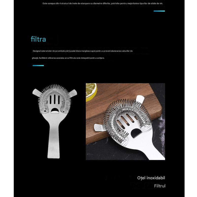 Casa si Gradina - Bucatarie si vesela - Accesorii bar - Shakere - Set Barman Arvada® ShakerPro, 23 Piese, Suport Acrilic, Shaker 500ml, Otel Inoxidabil, Kit Complet Cocktail, Profesional - Infinity.ro