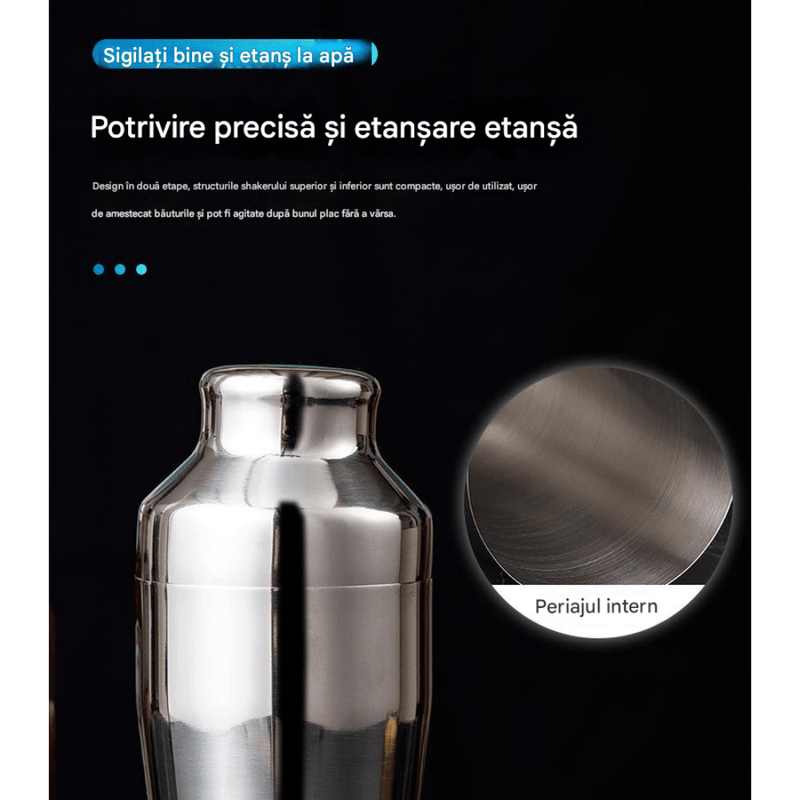Casa si Gradina - Bucatarie si vesela - Accesorii bar - Shakere - Set Barman Arvada® ShakerPro, 23 Piese, Suport Acrilic, Shaker 500ml, Otel Inoxidabil, Kit Complet Cocktail, Profesional - Infinity.ro