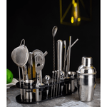 Casa si Gradina - Bucatarie si vesela - Accesorii bar - Shakere - Set Barman Arvada® ShakerPro, 23 Piese, Suport Acrilic, Shaker 500ml, Otel Inoxidabil, Kit Complet Cocktail, Profesional - Infinity.ro