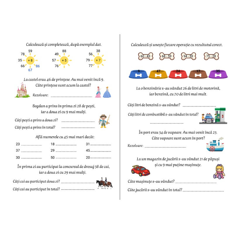 Carti si Birotica - Carti - Carti pentru copii - Activitati extracurriculare - 160 de exercitii pentru clasa I, Matematica, Spirala, A4, Coperta personalizabila - Infinity.ro