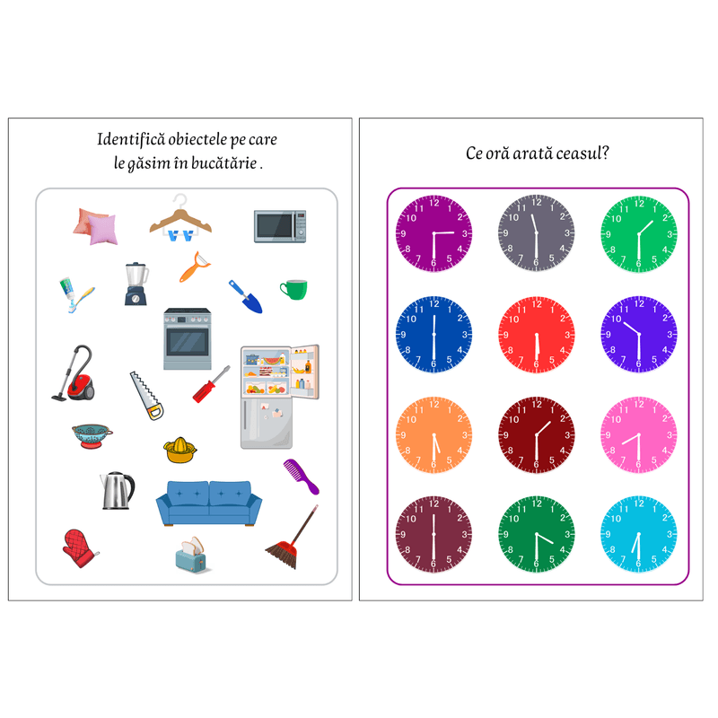 Carti si Birotica - Carti - Carti pentru copii - Activitati extracurriculare - 60 de Fise distractive pentru Gradinita, legate cu Spirala, A4,  Coperta personalizabila - Infinity.ro