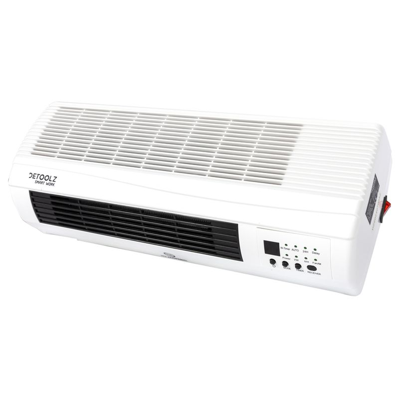 Electronice si Electrocasnice - Climatizare si sisteme de incalzire - Aparate incalzire aer - Aeroterme - Aeroterma de perete Detoolz, 2KW, 2 trepte de putere, cu afisaj LED si termostat - Infinity.ro