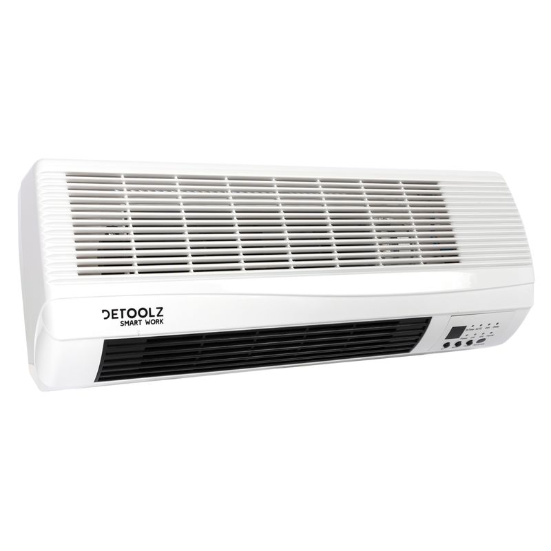 Electronice si Electrocasnice - Climatizare si sisteme de incalzire - Aparate incalzire aer - Aeroterme - Aeroterma de perete Detoolz, 2KW, 2 trepte de putere, cu afisaj LED si termostat - Infinity.ro