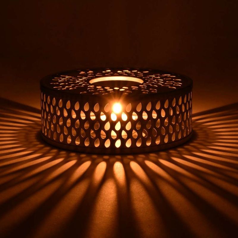 Casa si Gradina - Bucatarie si vesela - Vase pentru gatit - Accesorii ceai - Suport incalzire ceainic Creano Leaf, din inox, cu suport pentru lumanare - Infinity.ro