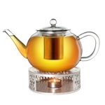 Casa si Gradina - Bucatarie si vesela - Vase pentru gatit - Accesorii ceai - Suport incalzire ceainic Creano Leaf, din inox, cu suport pentru lumanare - Infinity.ro