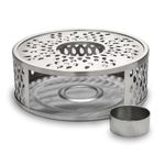 Casa si Gradina - Bucatarie si vesela - Vase pentru gatit - Accesorii ceai - Suport incalzire ceainic Creano Leaf, din inox, cu suport pentru lumanare - Infinity.ro
