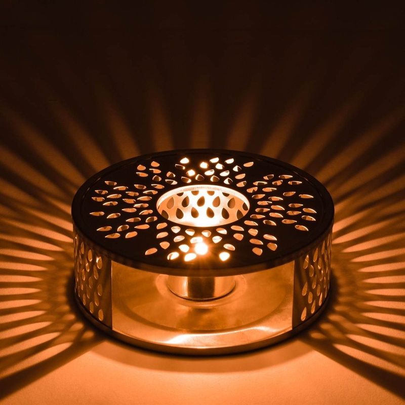 Casa si Gradina - Bucatarie si vesela - Vase pentru gatit - Accesorii ceai - Suport incalzire ceainic Creano Leaf, din inox, cu suport pentru lumanare - Infinity.ro