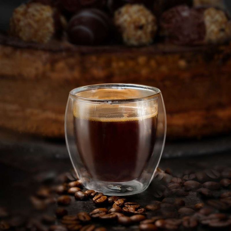 Casa si Gradina - Bucatarie si vesela - Cani si pahare - Cani si cesti - Set 2 pahare espresso termice Creano, 100 ml, sticla borosilicata, perete dublu - Infinity.ro