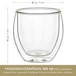 Casa si Gradina - Bucatarie si vesela - Cani si pahare - Cani si cesti - Set 2 pahare espresso termice Creano, 100 ml, sticla borosilicata, perete dublu - Infinity.ro