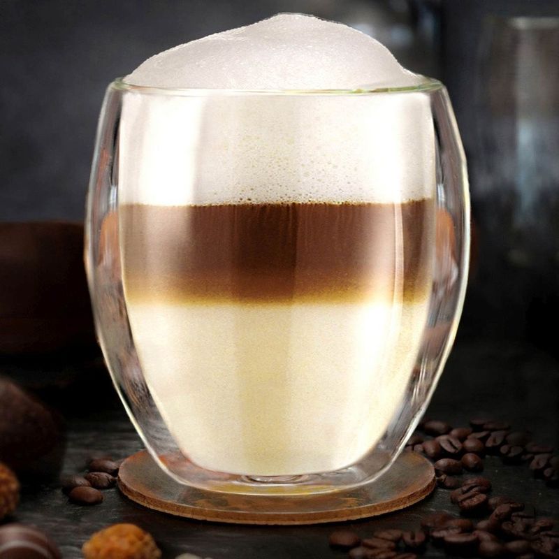 Casa si Gradina - Bucatarie si vesela - Cani si pahare - Pahare - Set 6 pahare termice Creano DG-Bauchig, 400 ml, sticla borosilicata, perete dublu - Infinity.ro
