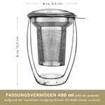 Casa si Gradina - Bucatarie si vesela - Vase pentru gatit - Ceainice si infuzoare - Pahar termic pentru ceai Creano, 400 ml, perete dublu, cu infuzor din inox si capac - Infinity.ro