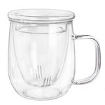 Casa si Gradina - Bucatarie si vesela - Vase pentru gatit - Ceainice si infuzoare - Cana pentru ceai Creano, 450 ml, sticla borosilicata, cu infuzor si capac din sticla - Infinity.ro