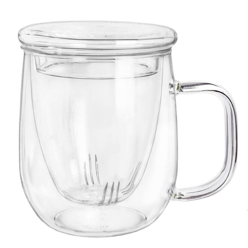 Casa si Gradina - Bucatarie si vesela - Vase pentru gatit - Ceainice si infuzoare - Cana pentru ceai Creano, 450 ml, sticla borosilicata, cu infuzor si capac din sticla - Infinity.ro