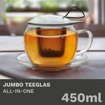 Casa si Gradina - Bucatarie si vesela - Vase pentru gatit - Ceainice si infuzoare - Cana pentru ceai Creano Jumbo, 450 ml, sticla borosilicata, cu maner - Infinity.ro