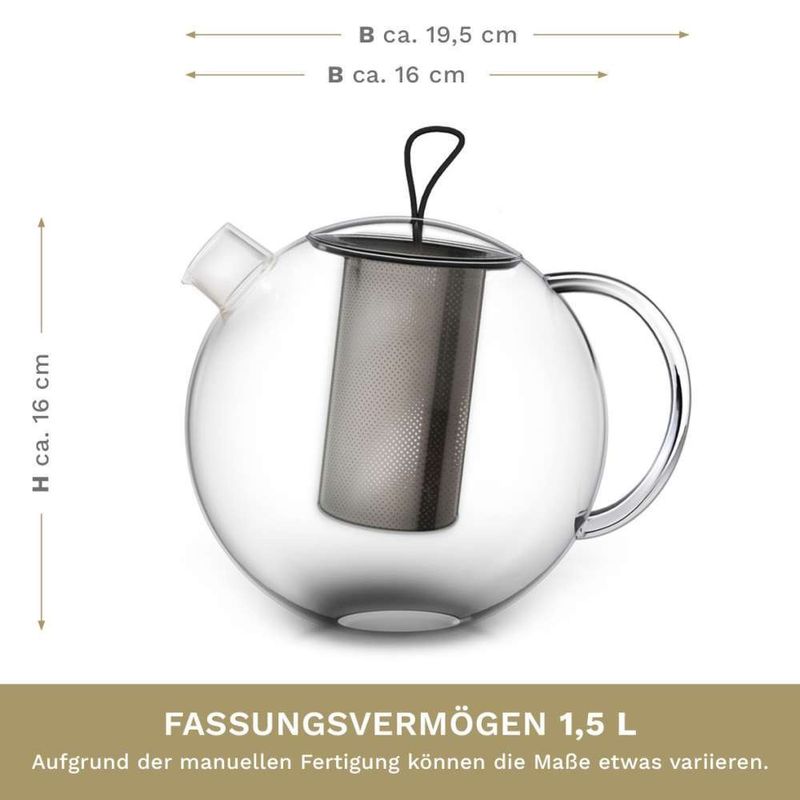 Casa si Gradina - Bucatarie si vesela - Vase pentru gatit - Ceainice si infuzoare - Ceainic din sticla Creano Jumbo, 2 L, cu infuzor din inox si capac - Infinity.ro