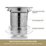 Casa si Gradina - Bucatarie si vesela - Vase pentru gatit - Ceainice si infuzoare - Pahar pentru ceai Creano All-in-One, 400 ml, cu infuzor din inox si capac din sticla - Infinity.ro