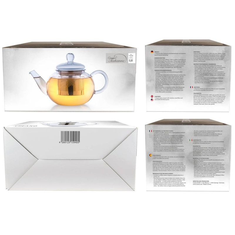 Casa si Gradina - Bucatarie si vesela - Vase pentru gatit - Ceainice si infuzoare - Ceainic din sticla Creano All-in-One, 0,8 L, cu infuzor din inox si capac, anti-picurare - Infinity.ro