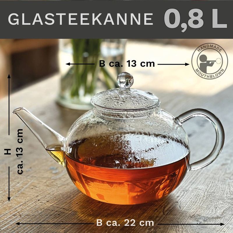 Casa si Gradina - Bucatarie si vesela - Vase pentru gatit - Ceainice si infuzoare - Ceainic din sticla Creano All-in-One, 0,8 L, cu infuzor din inox si capac, anti-picurare - Infinity.ro
