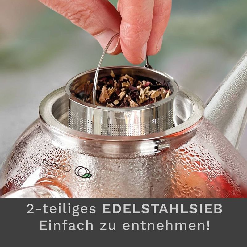 Casa si Gradina - Bucatarie si vesela - Vase pentru gatit - Ceainice si infuzoare - Ceainic din sticla Creano All-in-One, 0,8 L, cu infuzor din inox si capac, anti-picurare - Infinity.ro