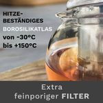 Casa si Gradina - Bucatarie si vesela - Vase pentru gatit - Ceainice si infuzoare - Ceainic din sticla Creano All-in-One, 1,3 L, cu infuzor din inox si capac, anti-picurare - Infinity.ro