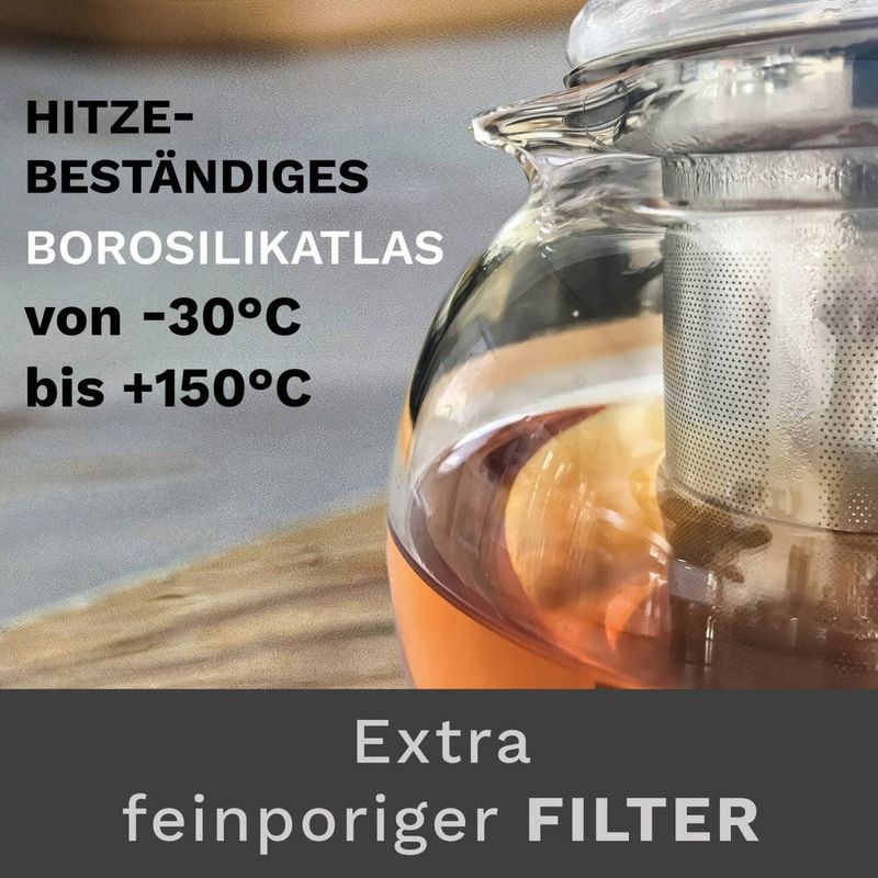 Casa si Gradina - Bucatarie si vesela - Vase pentru gatit - Ceainice si infuzoare - Ceainic din sticla Creano All-in-One, 1,3 L, cu infuzor din inox si capac, anti-picurare - Infinity.ro