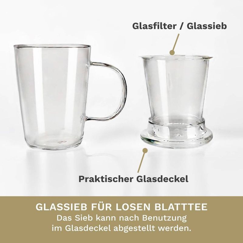Casa si Gradina - Bucatarie si vesela - Vase pentru gatit - Ceainice si infuzoare - Cana pentru ceai Creano, 400 ml, sticla borosilicata, cu infuzor si capac din sticla - Infinity.ro