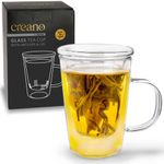 Casa si Gradina - Bucatarie si vesela - Vase pentru gatit - Ceainice si infuzoare - Cana pentru ceai Creano, 400 ml, sticla borosilicata, cu infuzor si capac din sticla - Infinity.ro