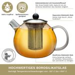 Casa si Gradina - Bucatarie si vesela - Vase pentru gatit - Ceainice si infuzoare - Ceainic din sticla Creano, 1 L, cu sita din inox si capac, pentru ceai vrac - Infinity.ro