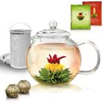 Casa si Gradina - Bucatarie si vesela - Vase pentru gatit - Ceainice si infuzoare - Ceainic din sticla Creano, 1,3 L, cu infuzor din inox, capac si 2 flori de ceai - Infinity.ro