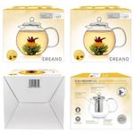 Casa si Gradina - Bucatarie si vesela - Vase pentru gatit - Ceainice si infuzoare - Ceainic din sticla Creano, 1,3 L, cu infuzor din inox, capac si 2 flori de ceai - Infinity.ro