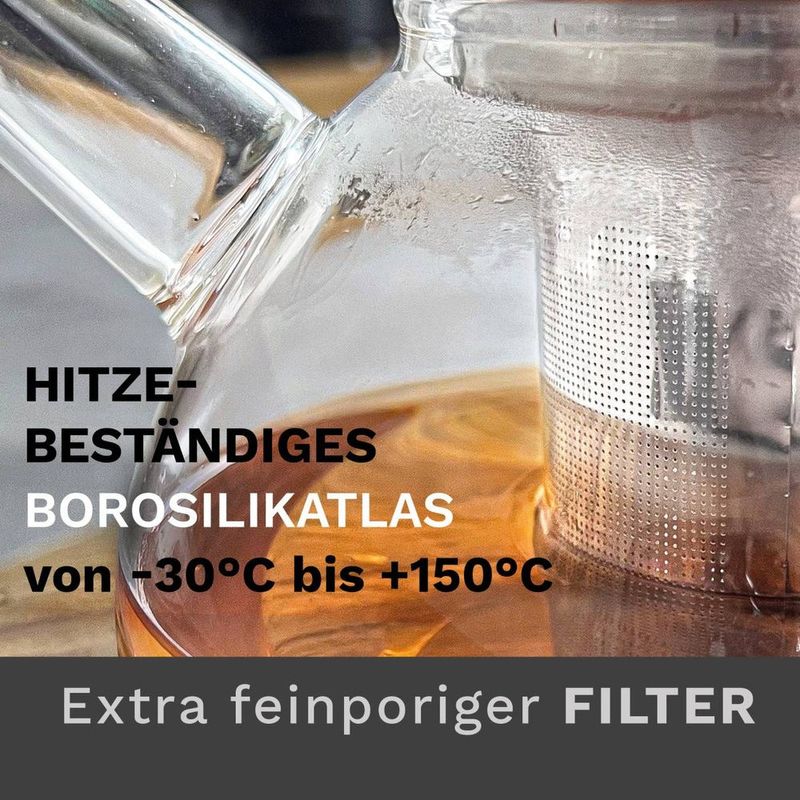 Casa si Gradina - Bucatarie si vesela - Vase pentru gatit - Ceainice si infuzoare - Ceainic din sticla Creano, 1,6 L, cu sita din inox si capac, pentru ceai vrac - Infinity.ro