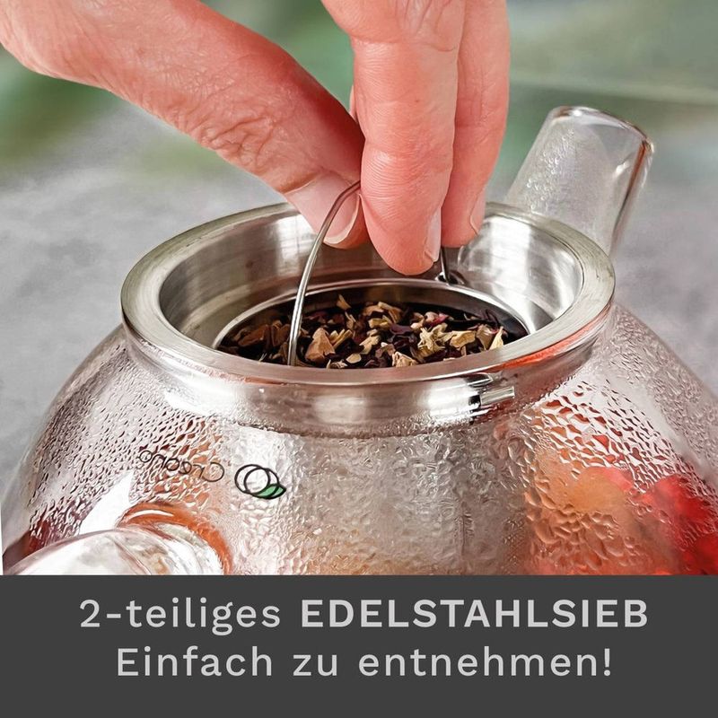 Casa si Gradina - Bucatarie si vesela - Vase pentru gatit - Ceainice si infuzoare - Ceainic din sticla Creano, 1,6 L, cu sita din inox si capac, pentru ceai vrac - Infinity.ro
