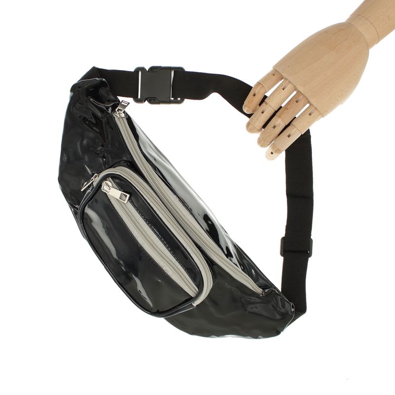 Fashion, accesorii si bijuterii - Femei - Accesorii femei - Genti si rucsacuri femei - Borseta, din material sintetic, ButicCochet, 37 x 12 cm, 3 compartimente, Negru - BRS526 - Infinity.ro