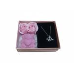 Market - Cadouri - Pachete si cosuri cadou - Set Cadou "Eternal Love" - Ursuleț de Spumă, 2 Trandafiri și Lanț Inimă cu Săgeată, Roz - Infinity.ro