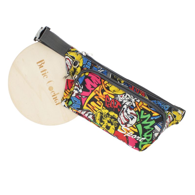 Fashion, accesorii si bijuterii - Femei - Accesorii femei - Genti si rucsacuri femei - Borseta, din material sintetic, ButicCochet, 23 x 11 cm, 2 compartimente, Multicolor - BRS506 - Infinity.ro