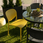 Casa si Gradina - Gradina si terasa - Mobilier exterior - Scaune si sezlonguri gradina - Scaun stivuibil, galben, FEDRA NEW - Infinity.ro
