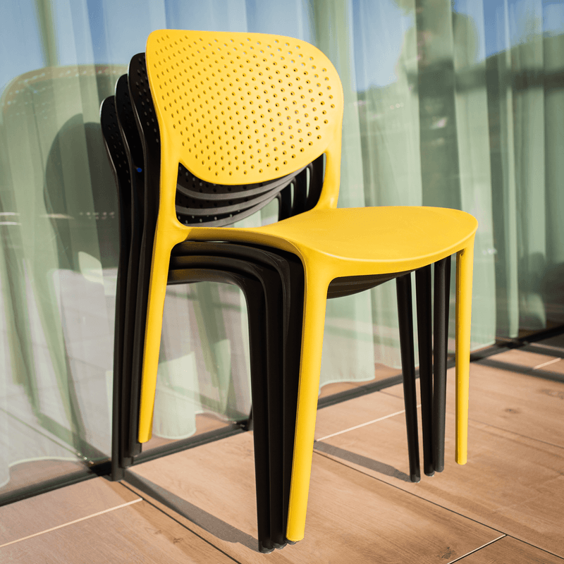 Casa si Gradina - Gradina si terasa - Mobilier exterior - Scaune si sezlonguri gradina - Scaun stivuibil, galben, FEDRA NEW - Infinity.ro